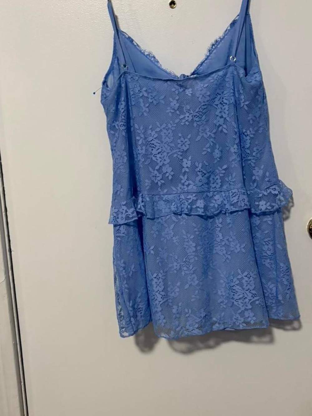 NWT Victoria Secret blue lace ruffled nighty XL - Picture 4 of 7